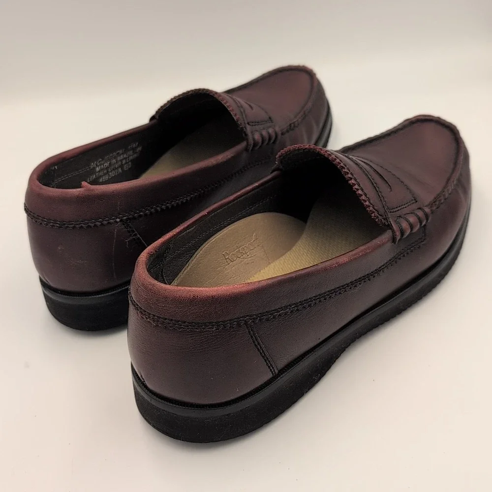Rockport Vibram Leather Loafers Shoes Men's Size 12 M Medium Brown Beef Roll